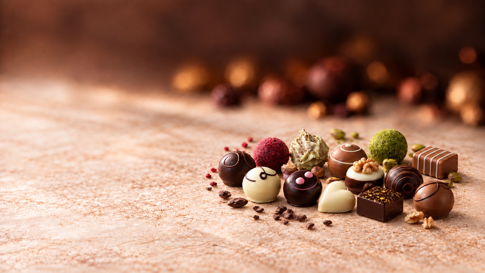 KI-generiertes Bild: Edle Coppeneur Pralinen als persönliches Geschenk